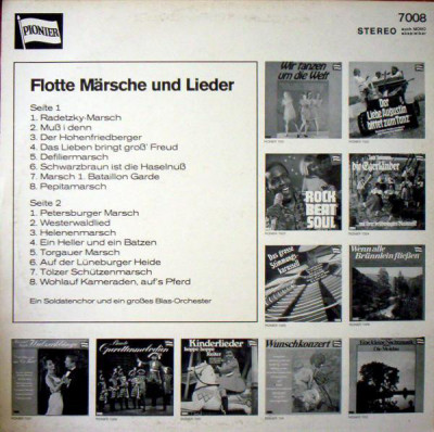 Das Blasorchester Hamburg Und Ein Soldatenchor &amp;ndash;Flotte M&amp;auml;rsche Und Lieder Vinyl foto