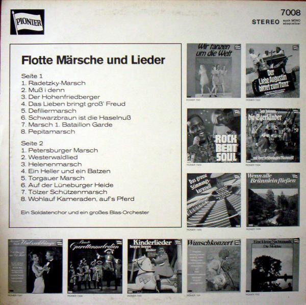 Das Blasorchester Hamburg Und Ein Soldatenchor &ndash;Flotte M&auml;rsche Und Lieder Vinyl