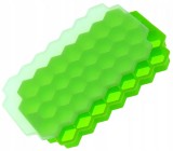 Forma din silicon si plastic pentru gheata, 37 forme hexagonale, 20 cm x 12 x 2,5 cm, verde/transparent, Oem