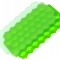 Forma din silicon si plastic pentru gheata, 37 forme hexagonale, 20 cm x 12 x 2,5 cm, verde/transparent