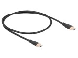 Cablu USB 2.0 USB C mufă, aurit, 0,5m, 3A, negru