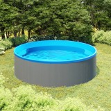 Piscina cu valuri, gri, 350x90 cm GartenMobel Dekor, vidaXL