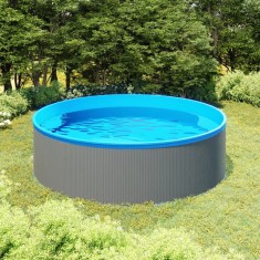 Gossi piscina cu valuri, gri, 350x90 cm