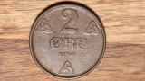 Norvegia - moneda de colectie - raruta - 2 ore 1947 bronz - impecabila !, Europa