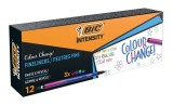 Finelinere Intensity Medium, Bic, diverse culori, 12 bucati