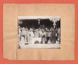 AMS @ - FOTO DOCUMENT , SFINTIREA TEMELIEI BISERICII DIN BRAIESTI JUD. SUCEAVA LA 26 APRILIE 1936, protoiereu Arbore, lipita pe carton