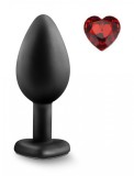 Dop Anal Brighty, Small, Silicon, Negru/Rosu, Mokko Toys
