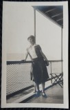 Fotografie, mama lui Geo Litarczek parintele radiologiei romanesti, pe vaporul de excursie pe Hudson, 1925