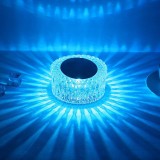 Lampa de birou pe LED RGB 16, dimmer tactil, 3 nivele de intensitate, incarcare USB, 3W, Cristal Acrilic, 6x12 cm, cu telecomanda, ciub de pasare, tra