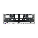 Set 2 bucati, suport numar inmatriculare argintiu BMW Performance, Autohelix MSA