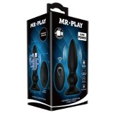 Plug anal electric MR PLAY, silicon, telecomanda, 12 functii vibratii, negru