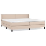 Cumpara ieftin Pat continental cu saltea, cappuccino, 200x200 cm, piele eco