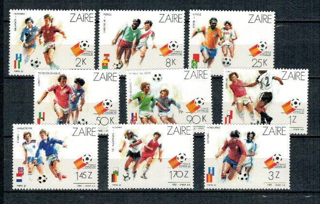 Congo 1982 - Camp. Mondial de fotbal, serie neuzata