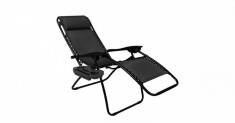 Scaun MatMay Zero Gravity Chair cu suport pentru pahare cadou #black foto