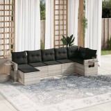 VidaXL Set canapele de grădină cu perne, 7piese gri deschis poliratan 3220481