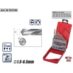 Set burghie HSS cromate 13 buc (1,5-6,5 mm), Raider