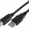 Cablu USB A mufa, USB B mufa, USB 2.0, lungime 1.8m, negru, VCOM - CU201-B-018-PB