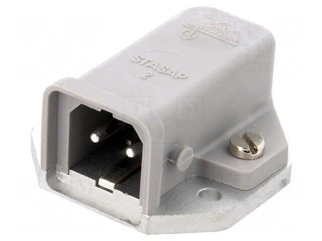 Conector dreptunghiular ST soclu tată 2 pini IP54