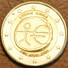 CIPRU moneda 2 euro comemorativa 2009 EMU-10 ani Uniune, UNC foto