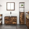 Set de baie din 2 piese, stejar fumuriu, lemn compozit, vidaXL
