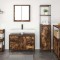Set de baie din 2 piese, stejar fumuriu, lemn compozit