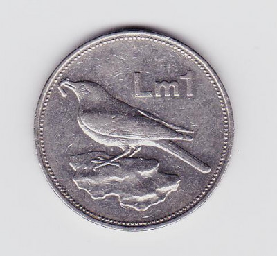 Moneda Malta 1 Lira 1986 - KM#82 XF foto