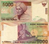 Bancnota Indonezia 5000 Rupiah 2016 UNC, Ne流通, Colectie Numismatica
