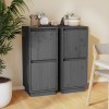 Gossi servante, 2 buc., gri, 31,5x34x75 cm, lemn masiv de pin