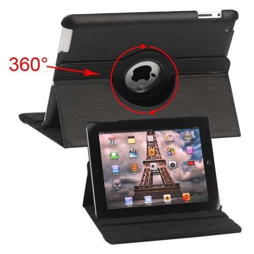 Husa Flip Cu Stand iPad 3 Piele PU Si Rotatie 360 Grade Neagra Husa Flip Cu Stand iPad 3 Piele PU Si Rotatie 360 Grade Neagra