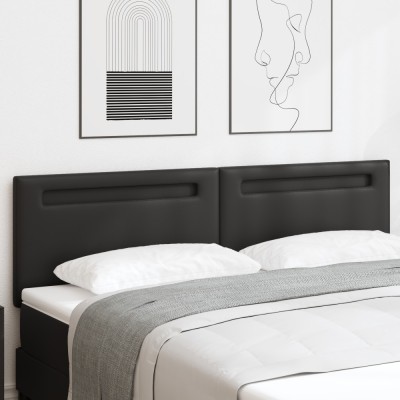 Tăblie vidaXL Design Simplu Neagră 180 cm Piele Ecologică foto