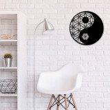 Decoratiune de perete, Yin &amp;amp; Yang, Metal, Dimensiune: 70 x 70 cm, Negru