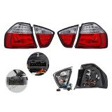 Set stopuri Spate Bmw Seria 3 (E90) 11.2004-08.2008, Sedan, partea Stanga+Dreapta, LED; cromat, rosu-transparent; tuning; Omologare: ECE, Taiwan, Rapid