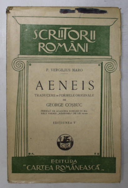 AENEIS de P. VERGILIUS MARO , ED. a - V - a , MIC DEFECT LA O PAGINA DIN CUPRINS