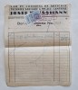 Bon comercial Josef Weissmann cu timbru fiscal 2 lei &ndash; București anii &rsquo;30&ndash;&rsquo;40