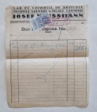 Bon comercial Josef Weissmann cu timbru fiscal 2 lei &ndash; București anii &rsquo;30&ndash;&rsquo;40