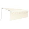 Copertina retractabila manual cu stor &amp; LED, crem, 4x3 m