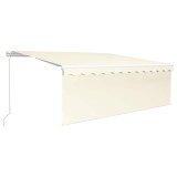 Copertina retractabila manual cu stor &amp; LED, crem, 4x3 m