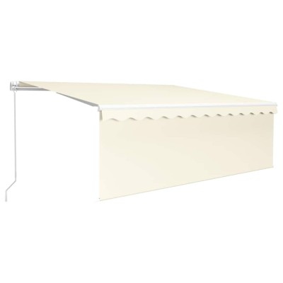 Copertina retractabila manual cu stor &amp;amp; LED, crem, 4x3 m foto