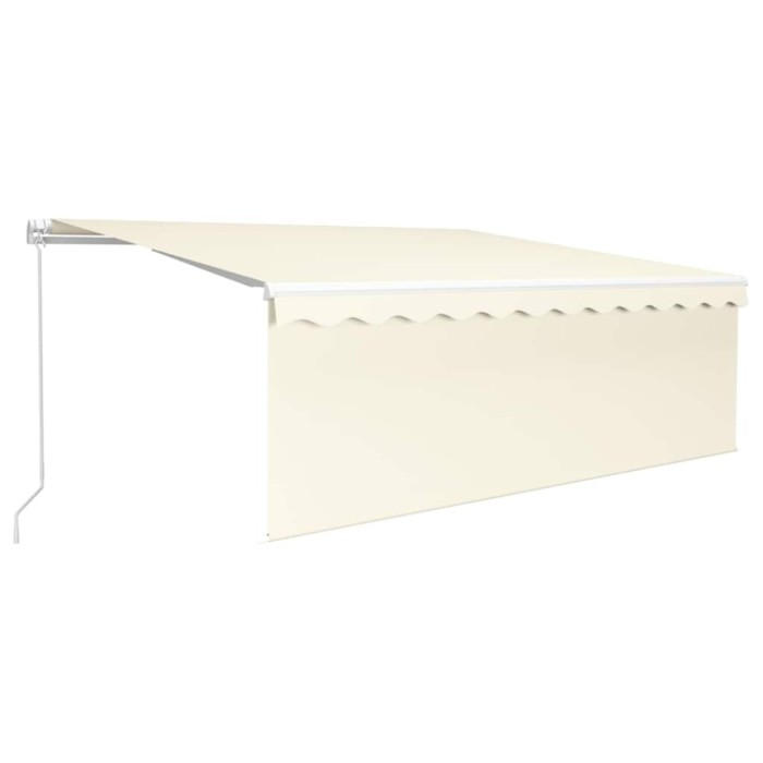 Copertina retractabila manual cu stor &amp; LED, crem, 4x3 m