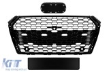 Grila tip RS4 cu lac negru, potrivita pentru Audi A4 2015-2019, cu deschideri pentru senzori de parcare Performance AutoTuning