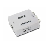 Convertor HDMI la AV (RCA)-Culoare Alb