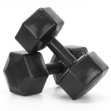 Set gantere hex 2x10 kg, bitum cu invelis rezistent PP, negru Household NewTrend