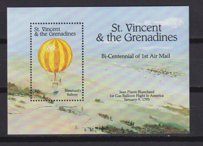 ST. VINCENT&amp; THE GRENADINES AVIATIE MI. BLOCK 287 MNH