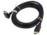 Cablu DisplayPort Goobay 5m, mufă 90&deg; sus/jos, PVC