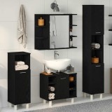 VidaXL Set de mobilier pentru baie 4 pcs Negru 30 x 30 x 179.5 cm