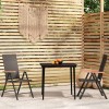VidaXL Set mobilier de grădină, 3 piese, negru