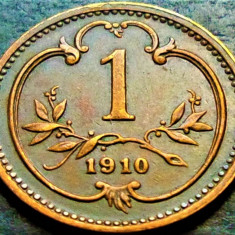 Moneda istorica 1 HELLER - AUSTRO-UNGARIA / AUSTRIA, anul 1910 * cod 2547