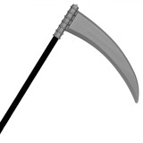 Accesoriu Deghizare Halloween Coasă, Plastic, Negru Argintiu, Lungime 100 cm, Oem