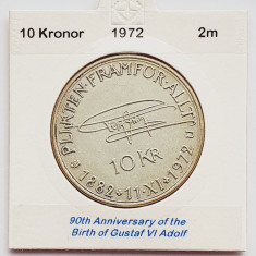 476 Suedia 10 Kronor 1972 Gustaf VI Adolf (Birthday) km 847 argint