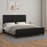 Gossi cadru de pat cu tablie, negru, 180x200 cm, piele ecologica